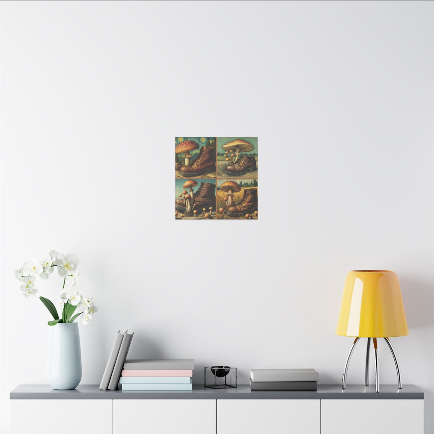 “Mushrooms and Old Shoe – Van Gogh Style” Matte Canvas, Stretched, 0.75"