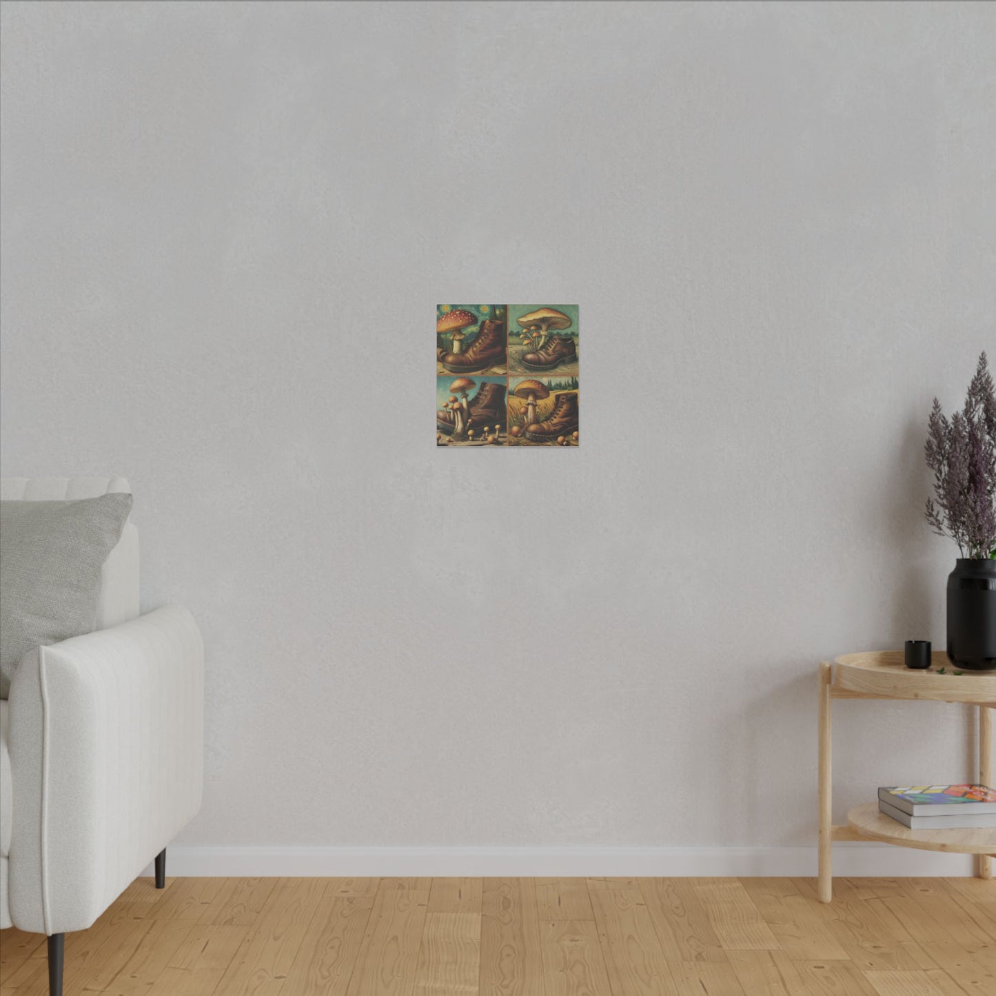 “Mushrooms and Old Shoe – Van Gogh Style” Matte Canvas, Stretched, 0.75"