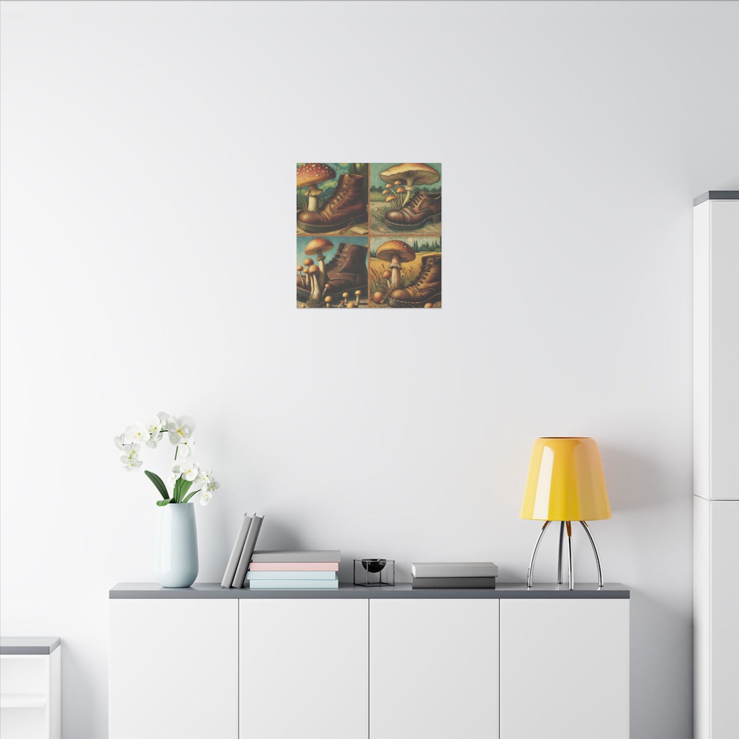 “Mushrooms and Old Shoe – Van Gogh Style” Matte Canvas, Stretched, 0.75"